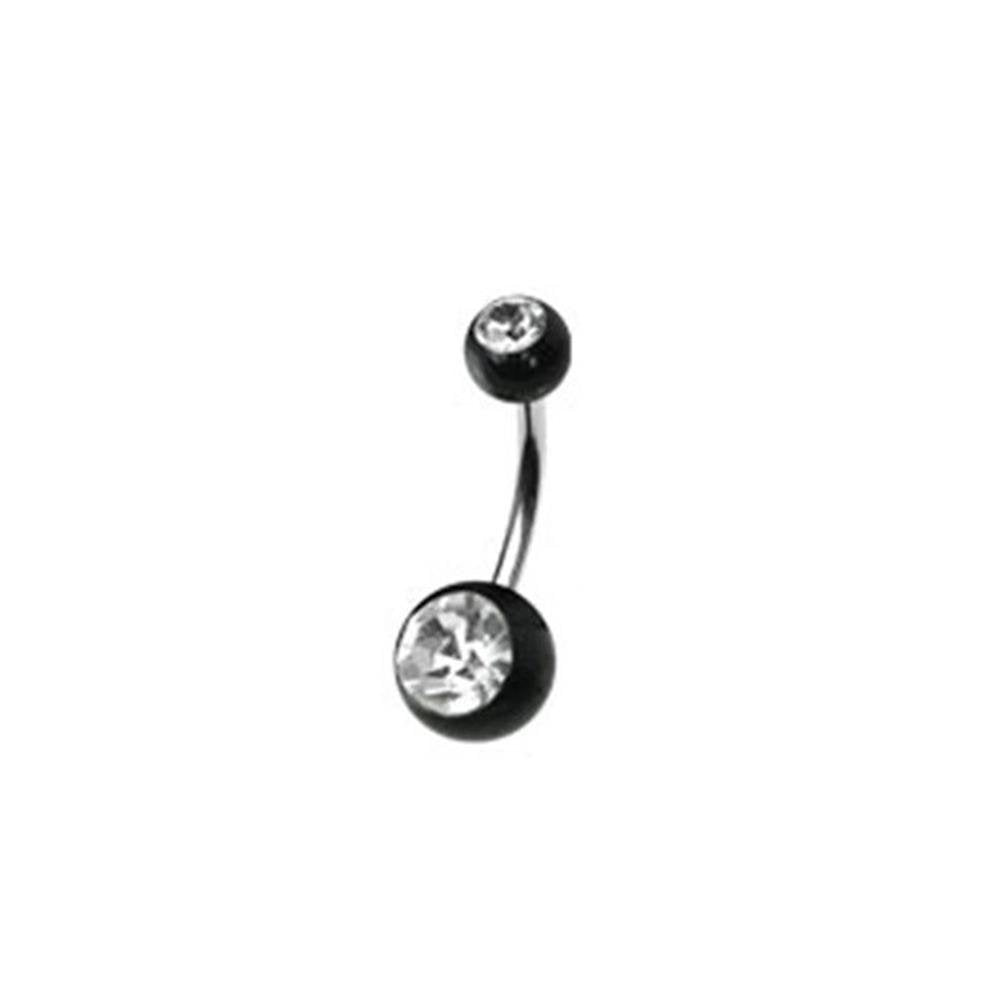 Bauchnabelpiercing 1,6mm 11mm Nabelpiercing Chirurgenstahl Bananabell Acryl-Ball Zirkonia Silber