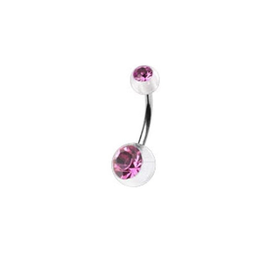 Bauchnabelpiercing 1,6mm 11mm Nabelpiercing Chirurgenstahl Bananabell Acryl-Ball Zirkonia Silber