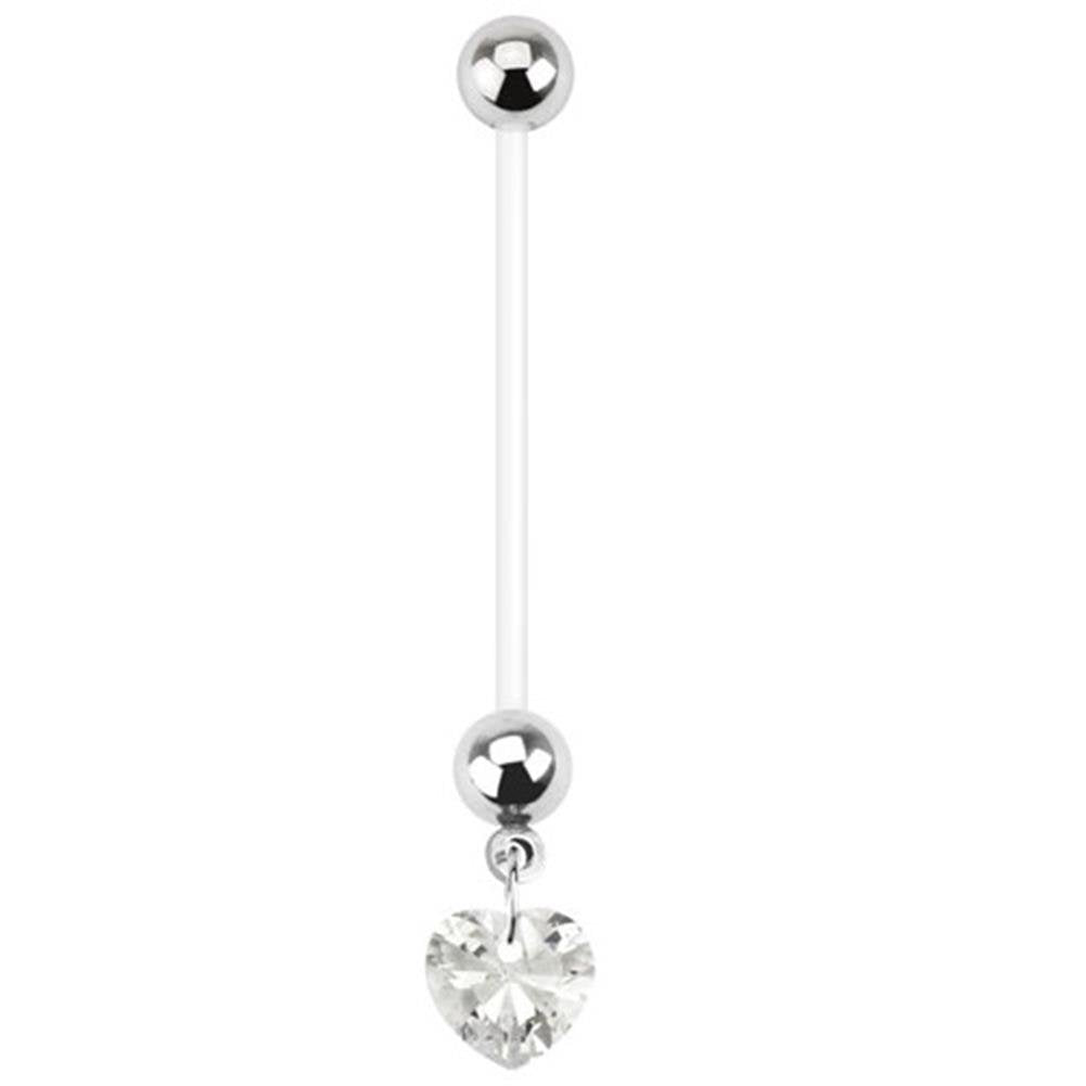 Bauchnabelpiercing Schwangerschafts-Piercing Bio Flex 1,6mm 25mm Nabel Edelstahl Chirurgenstahl Anhänger Zirkonia Designs Farben