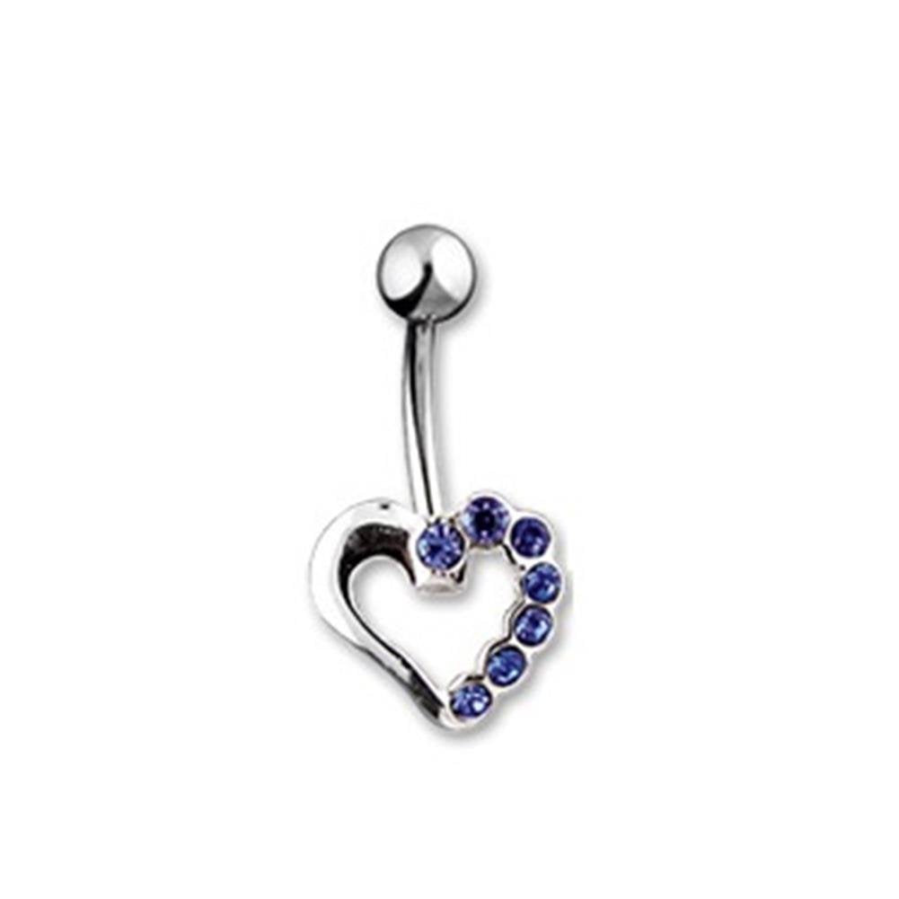 Bauchnabelpiercing 1,6mm 10mm Herz Nabelpiercing Edelstahl Chirurgenstahl Bananabell Zirkonia Silber Gold 14 Karat
