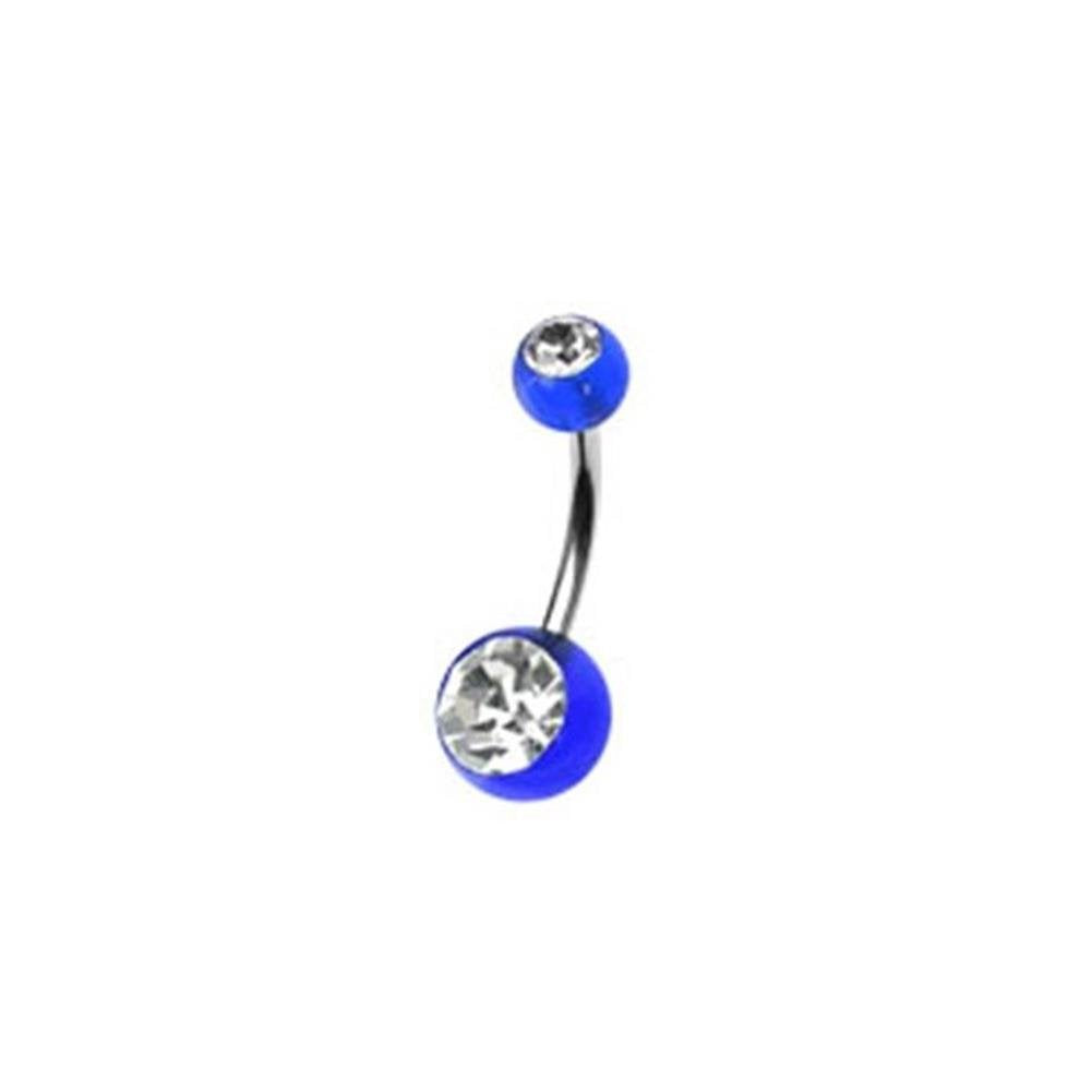 Bauchnabelpiercing 1,6mm 11mm Nabelpiercing Chirurgenstahl Bananabell Acryl-Ball Zirkonia Silber