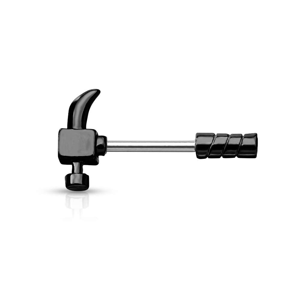 Brustwarzenpiercing Hammer Brustpiercing Intimpiercing Nippelpiercing Chirurgenstahl Gold Schwarz Silber Stab 1,6/12mm