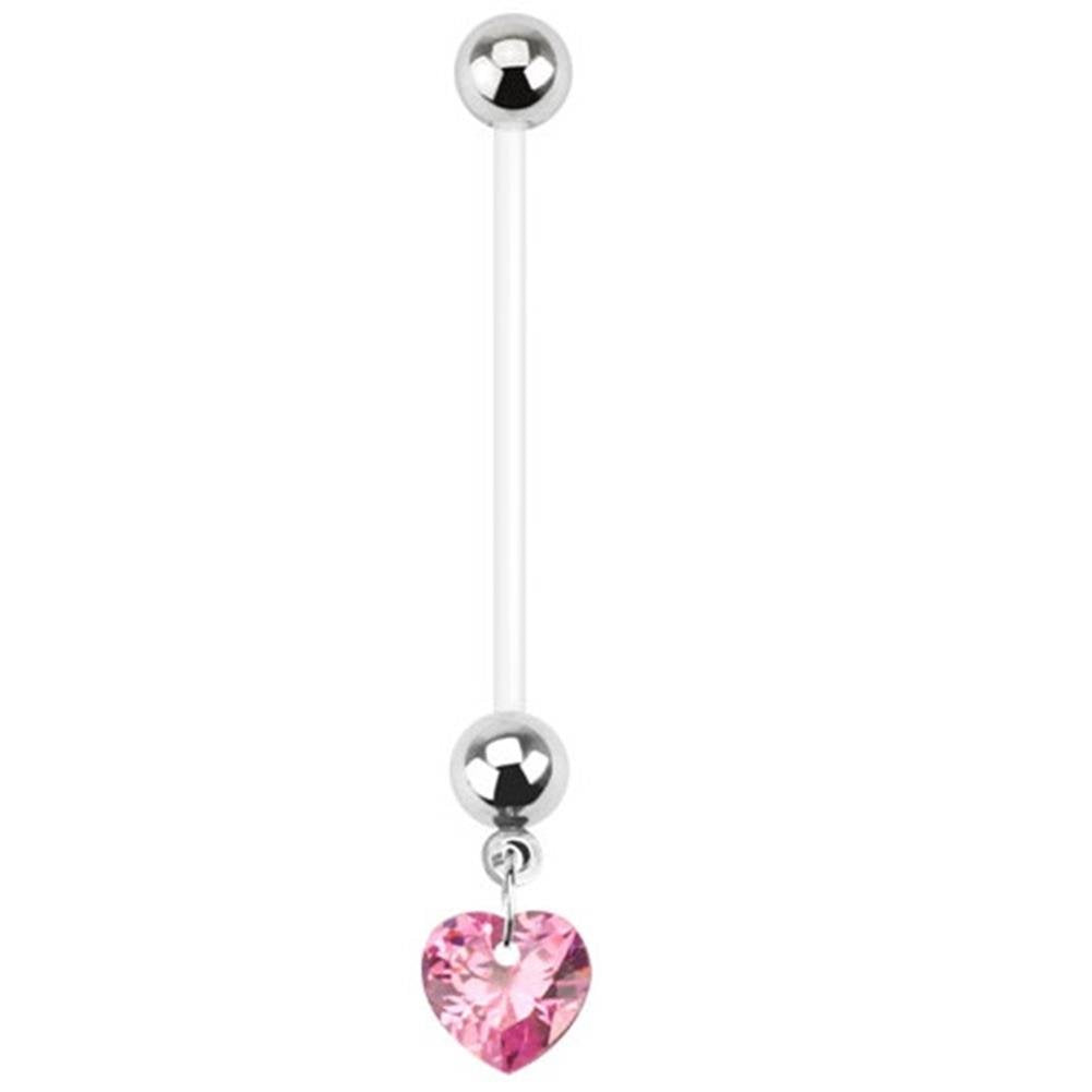 Bauchnabelpiercing Schwangerschafts-Piercing Bio Flex 1,6mm 25mm Nabel Edelstahl Chirurgenstahl Anhänger Zirkonia Designs Farben