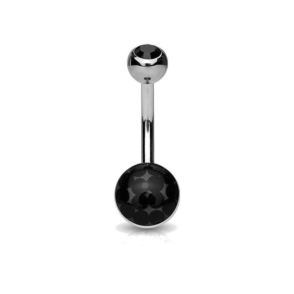 Bauchnabelpiercing Grosse Glitzer-Kugel Stab 1,6mm 10mm Nabelpiercing Edelstahl Chirurgenstahl Bananabell Zirkonia viele Farben