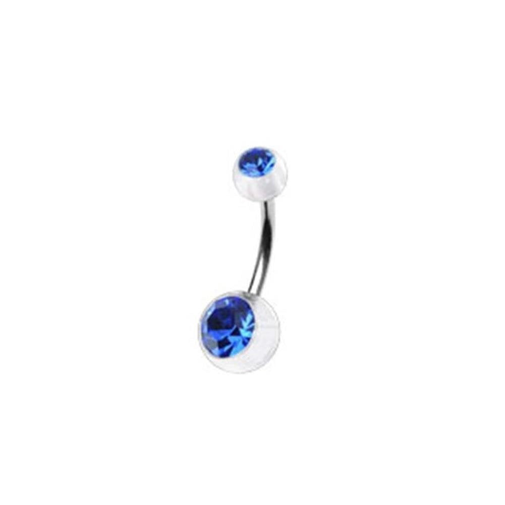 Bauchnabelpiercing 1,6mm 11mm Nabelpiercing Chirurgenstahl Bananabell Acryl-Ball Zirkonia Silber