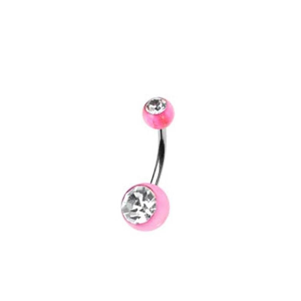 Bauchnabelpiercing 1,6mm 11mm Nabelpiercing Chirurgenstahl Bananabell Acryl-Ball Zirkonia Silber