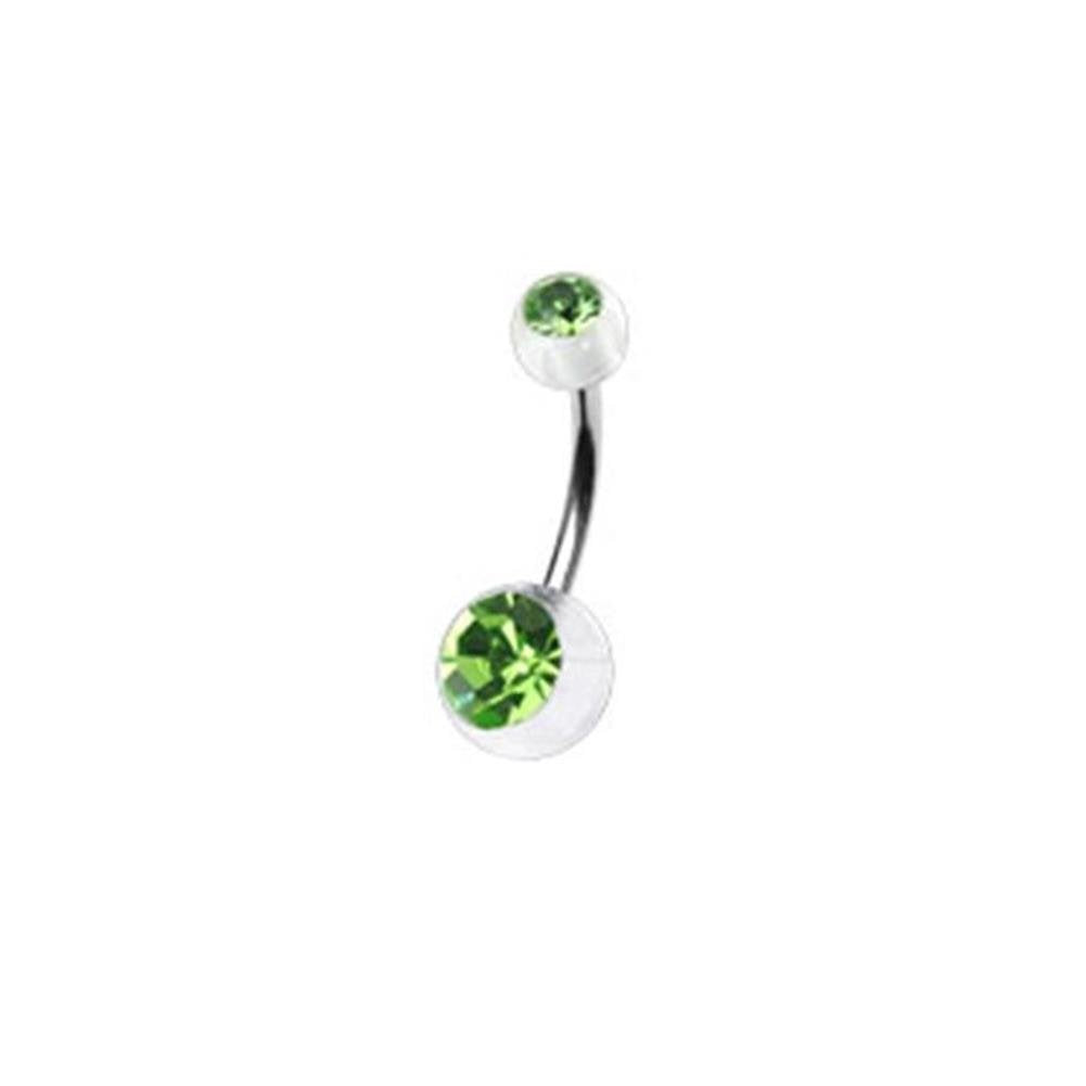 Bauchnabelpiercing 1,6mm 11mm Nabelpiercing Chirurgenstahl Bananabell Acryl-Ball Zirkonia Silber