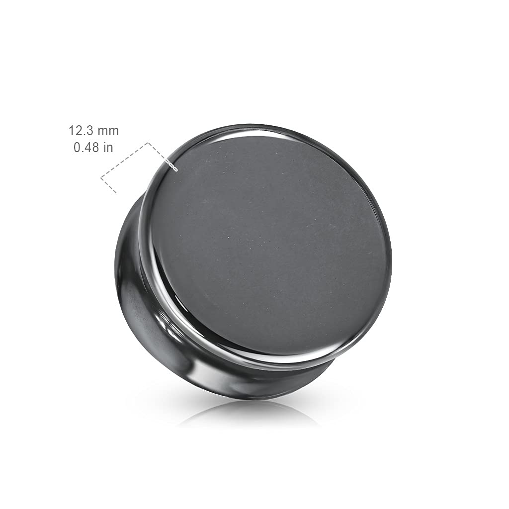 Ohrplug Schwarz Ohrpiercing Hämatit Natur-Stein Ohrschmuck Tunnel 4-16mm Sattelverschluss