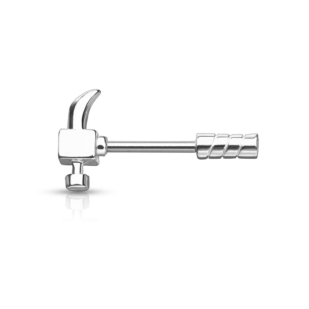 Brustwarzenpiercing Hammer Brustpiercing Intimpiercing Nippelpiercing Chirurgenstahl Gold Schwarz Silber Stab 1,6/12mm