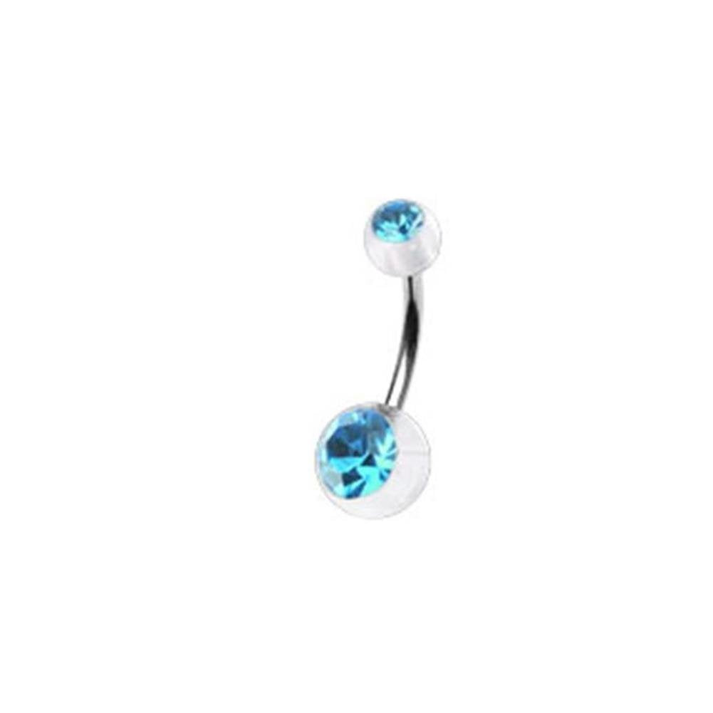 Bauchnabelpiercing 1,6mm 11mm Nabelpiercing Chirurgenstahl Bananabell Acryl-Ball Zirkonia Silber