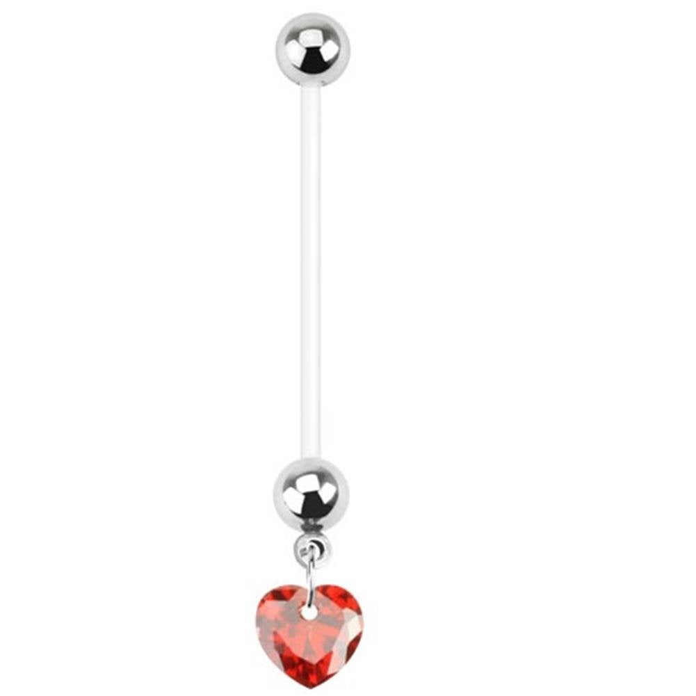 Bauchnabelpiercing Schwangerschafts-Piercing Bio Flex 1,6mm 25mm Nabel Edelstahl Chirurgenstahl Anhänger Zirkonia Designs Farben