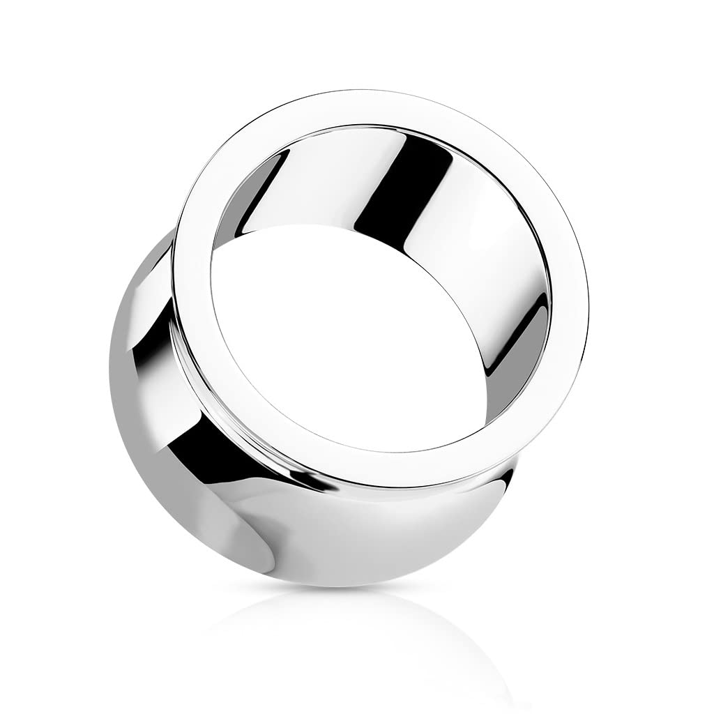 Ohrtunnel Silber Hand-Poliert Chirurgenstahl Ohrpiercing Ohrschmuck Plug Sattelverschluss 6-25mm