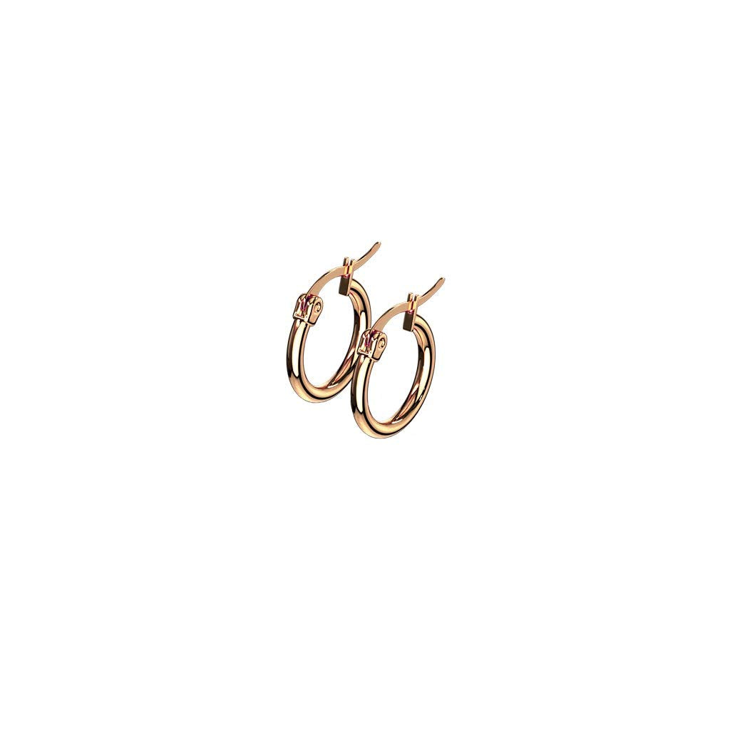 1 Paar Damen CREOLEN Ohrringe Ohrstecker Chirurgenstahl Roségold 10 15 20 25 30 35 40 45 50 55 60 65 70 75 mm