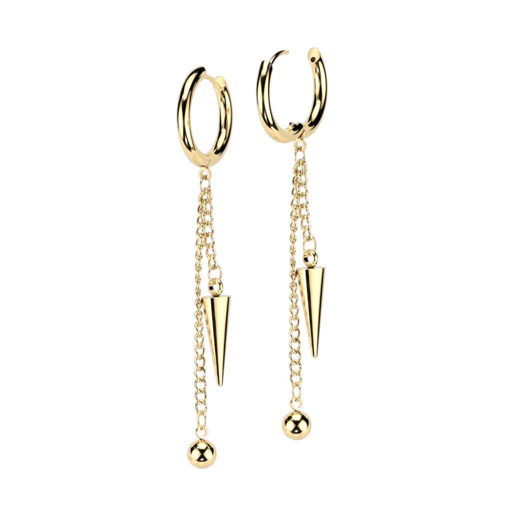 1 Paar Damen Creolen Ohrhänger Kugel ZapfenKettenanhänger Ohrringe Ohrstecker Silber Gold Schwarz