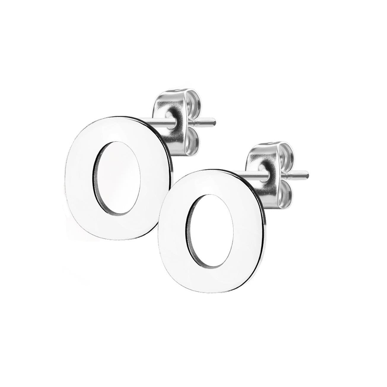 1 Paar Ohrstecker ALPHABET INITIALEN e Ohrringe Schmuck Set Edelstahl Silber Roségold