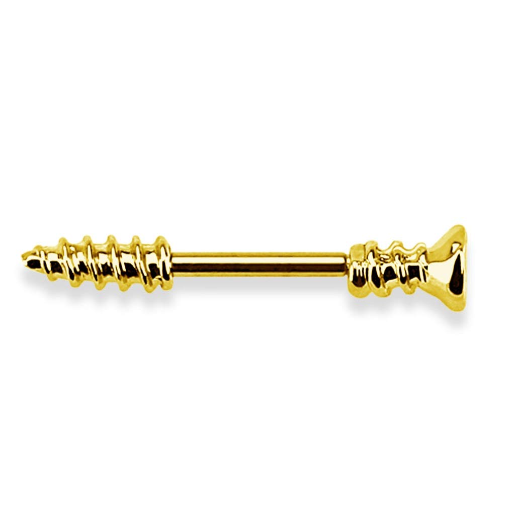 Schraube Brustwarzenpiercing Intimpiercing Brustpiercing Nippelpiercing Edelstahl HÄMATIT Gold Silber 1,6mm 11mm