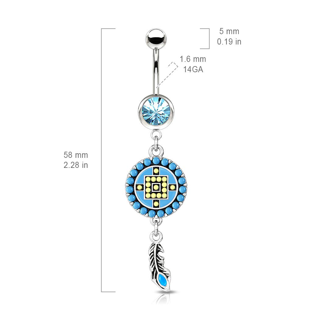 Bauchnabelpiercing AZTEKEN-Design Nabelpiercing Chirurgenstahl Bananabell Gold Silber viele Farben Stab 1,6/10mm
