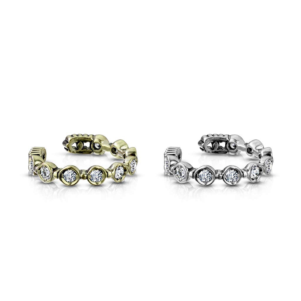 Ohrklemme ZIRKONIA REIHE clear Ohrringe Ohrclip Fake-Piercing Messing Silber Gold