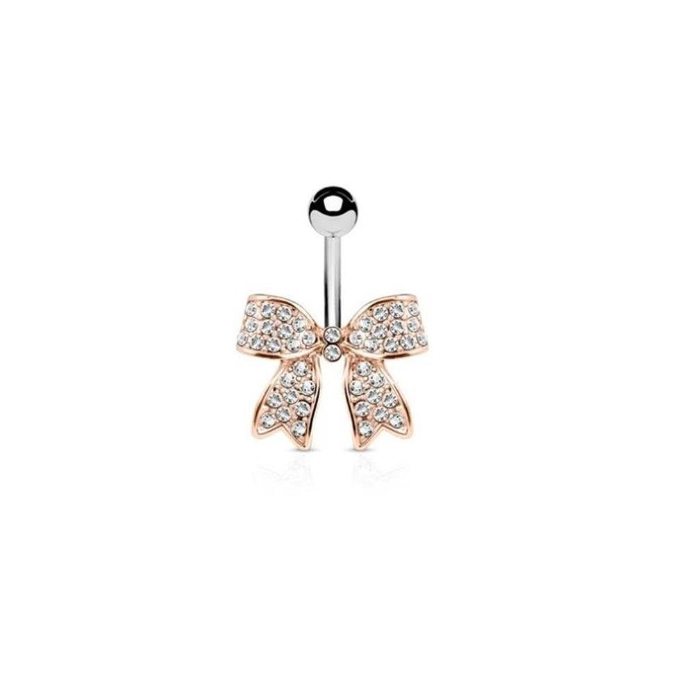 Bauchnabelpiercing 1,6mm 10mm Schleife Nabelpiercing Edelstahl Chirurgenstahl Bananabell Zirkonia e Silber Gold Rosé-Gold