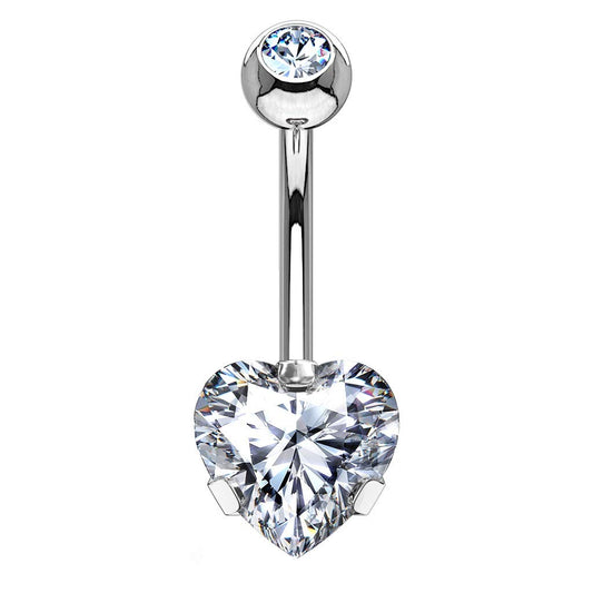 Bauchnabelpiercing ZIRKONIA Herz Nabelpiercing Chirurgenstahl Bananabell Multicolor Stab 1,6/10mm
