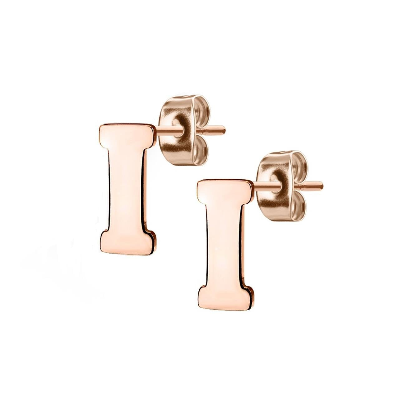1 Paar Ohrstecker ALPHABET INITIALEN e Ohrringe Schmuck Set Edelstahl Silber Roségold