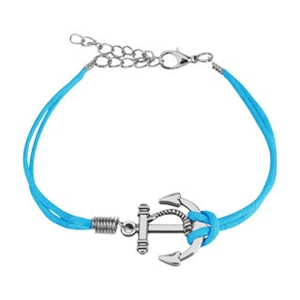 Wickelarmband Kleiner Anker Länge 240mm Breite 2,53mm verstellbar Karabinerverschluss Kunstleder Edelstahl Seil Maritim