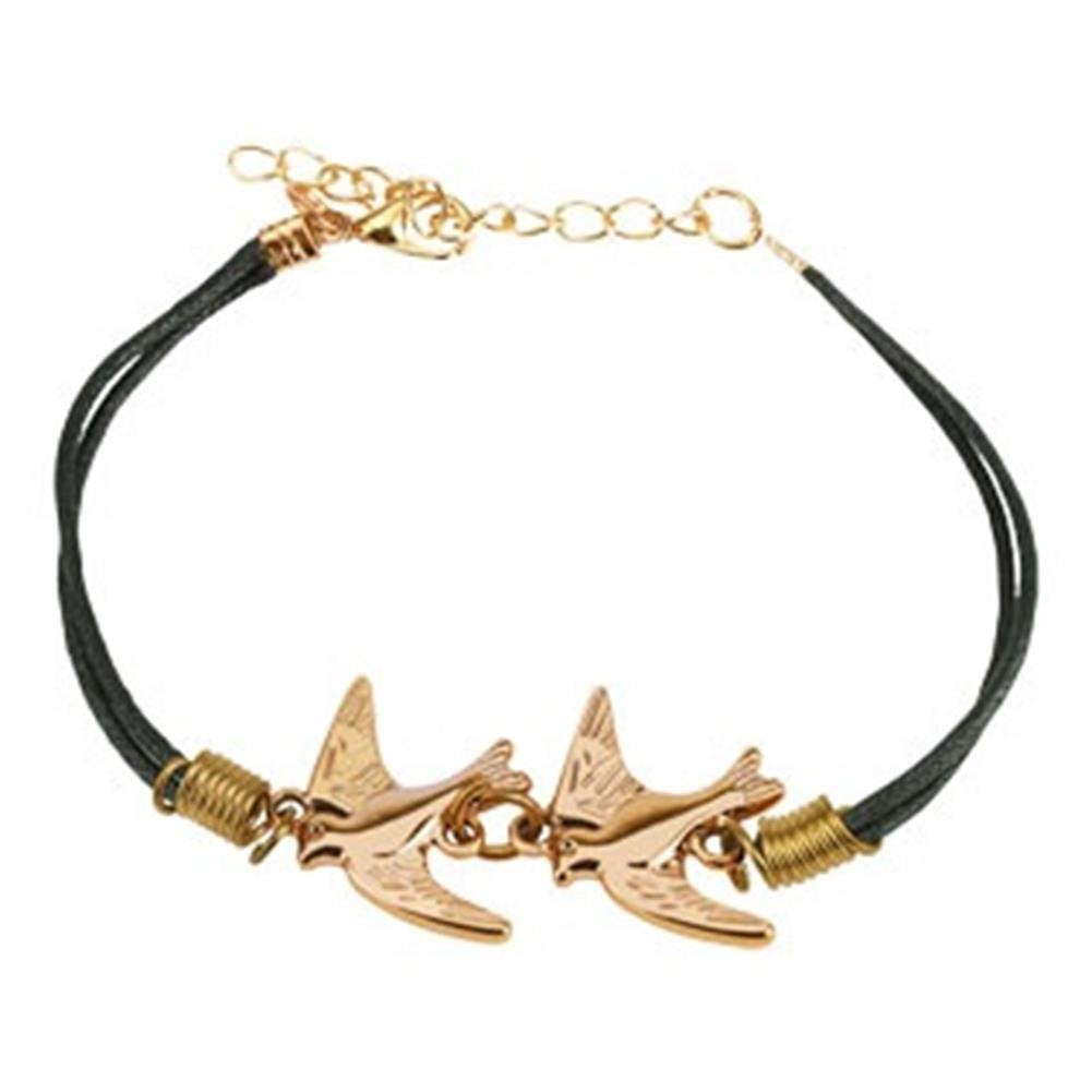 Wickelarmband TAUBEN Länge 250mm Breite 2,88mm verstellbar Karabinerverschluss Kunstleder Edelstahl Seil Unisex