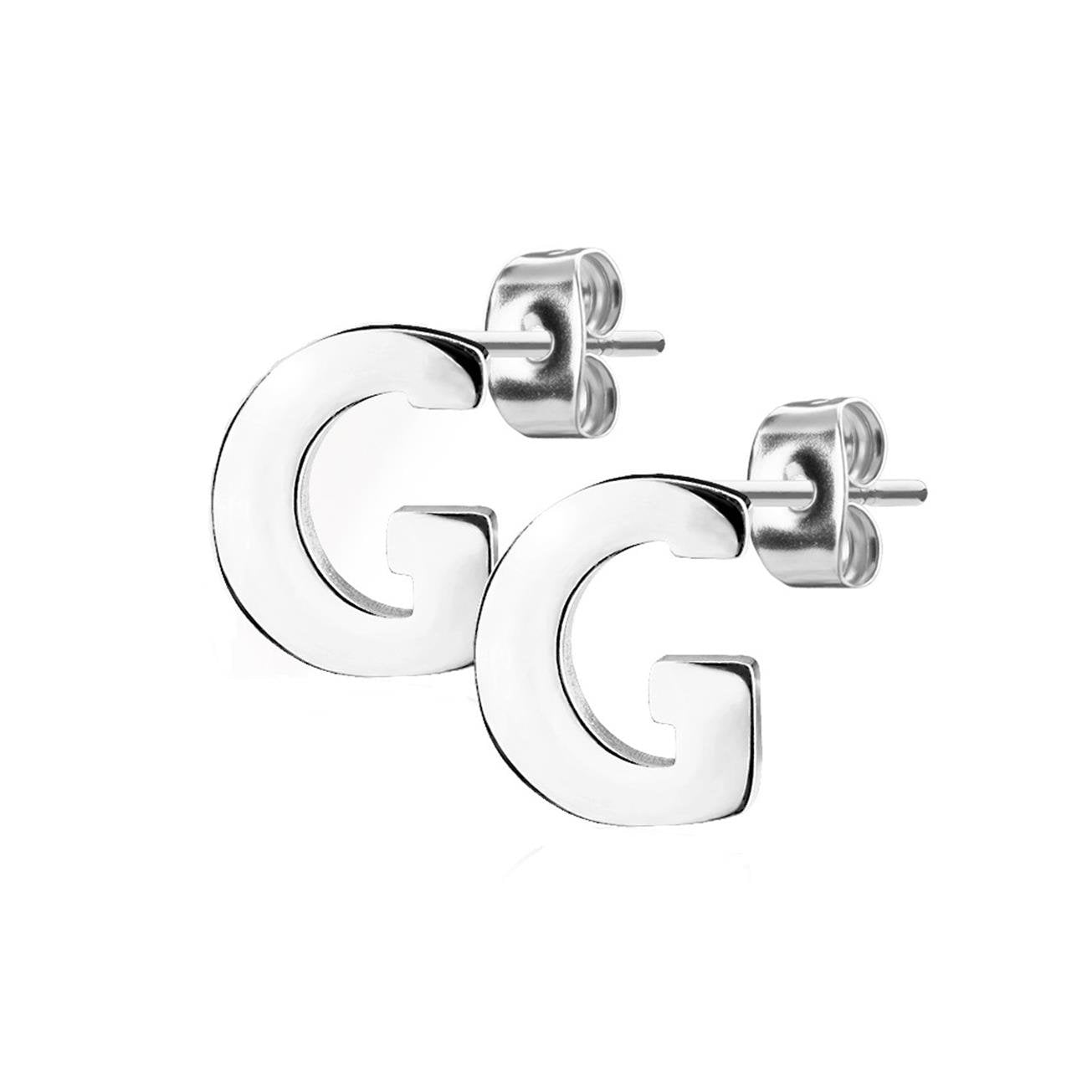 1 Paar Ohrstecker ALPHABET INITIALEN e Ohrringe Schmuck Set Edelstahl Silber Roségold