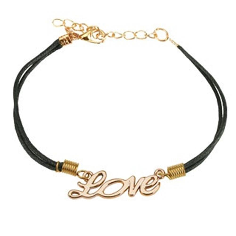 Wickelarmband Love Länge 240mm Breite 1,51mm verstellbar Karabinerverschluss Kunstleder Edelstahl Seil Unisex