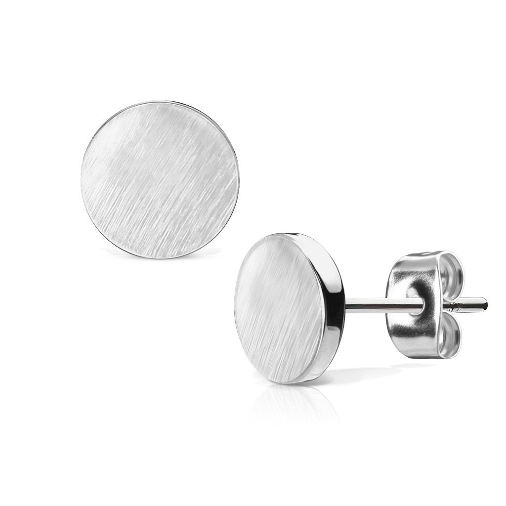 1 Paar Ohringe Ohrringe Set Stecker Edelstahl Chirurgenstahl Rund Round gebürstet Top silber roségold gold
