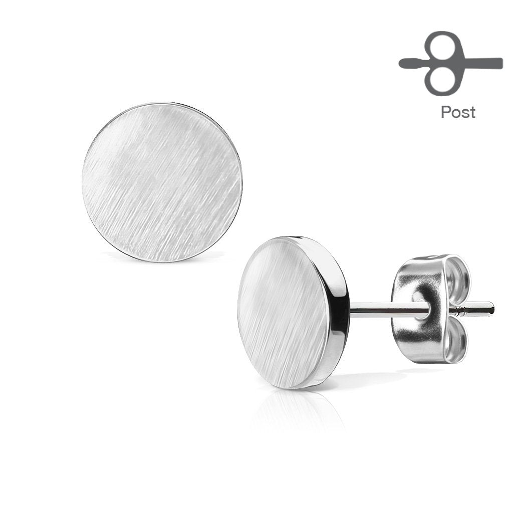 1 Paar Ohringe Ohrringe Set Stecker Edelstahl Chirurgenstahl Rund Round gebürstet Top silber roségold gold
