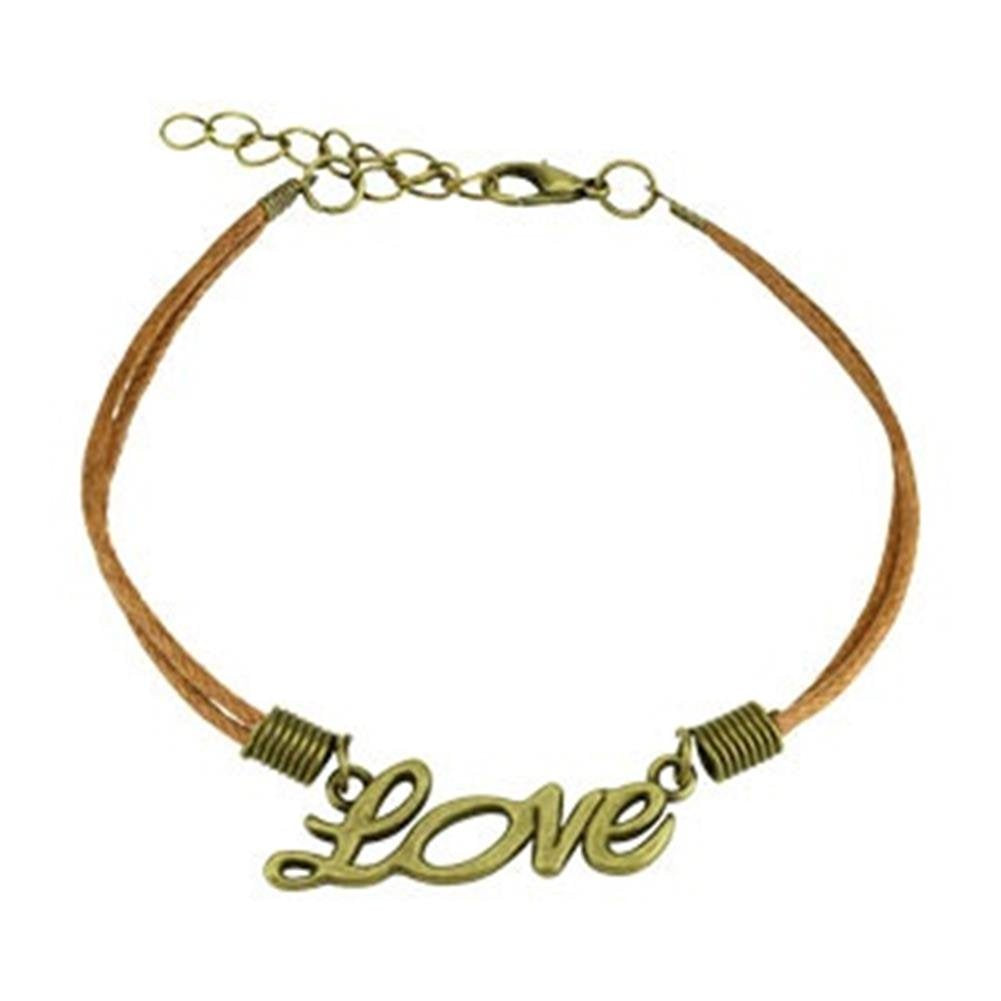Wickelarmband Love Länge 240mm Breite 1,51mm verstellbar Karabinerverschluss Kunstleder Edelstahl Seil Unisex