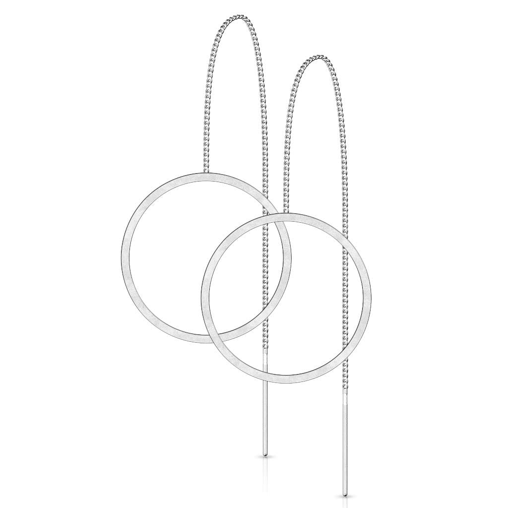 1 Paar Damen Ohrring Durchzieher Anhänger Offener Kreis Ohrringe Ohrstecker Chirurgenstahl Silber Gold Roségold