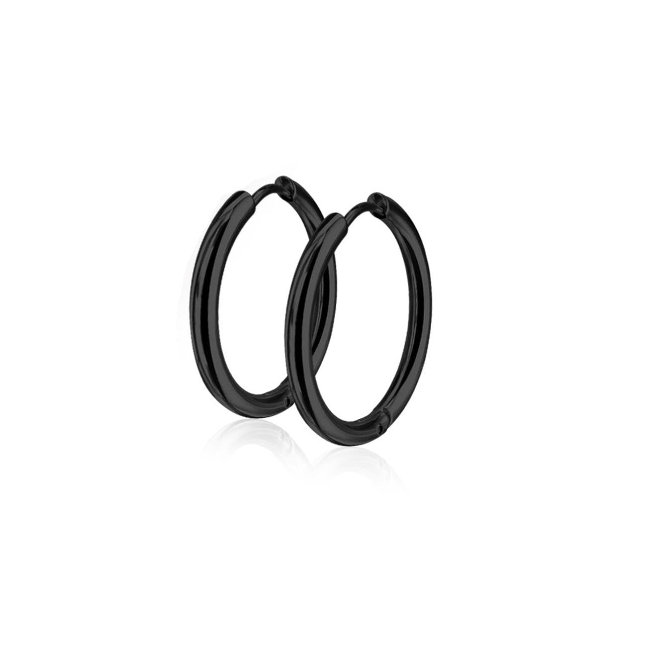 Damen 1 Paar Creolen Ohrringe Set Chirurgenstahl Klickverschluss Seamless Line blau schwarz silber regenbogen gold 10mm -20mm Länge