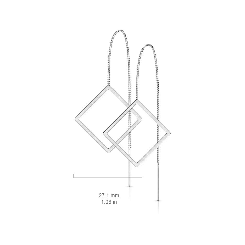 1 Paar Damen Ohrring Durchzieher Anhänger Offener Diamant Ohrringe Ohrstecker Chirurgenstahl Silber Gold Roségold