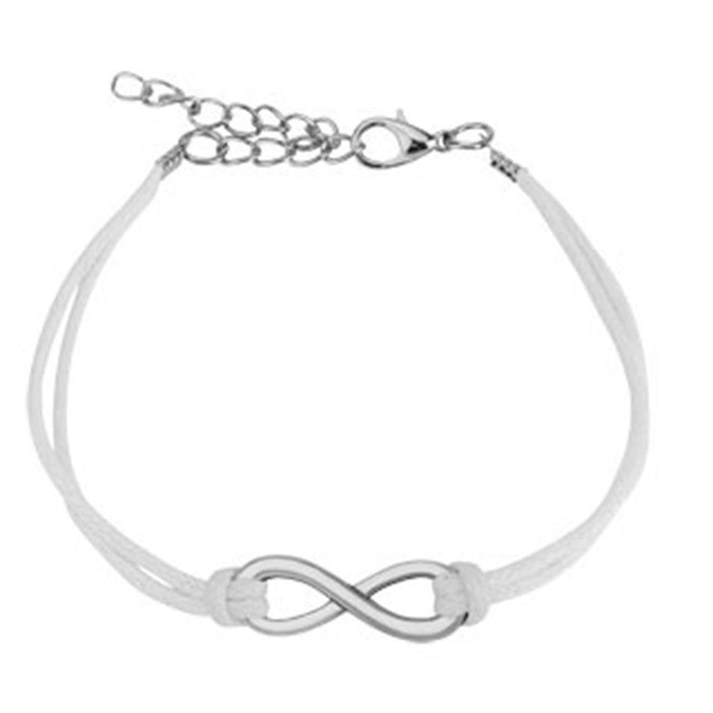 Wickelarmband KLEINE UNENDLICHKEITS-Schleife Länge 260mm Breite 1,60mm verstellbar Karabinerverschluss Kunstleder Infinity