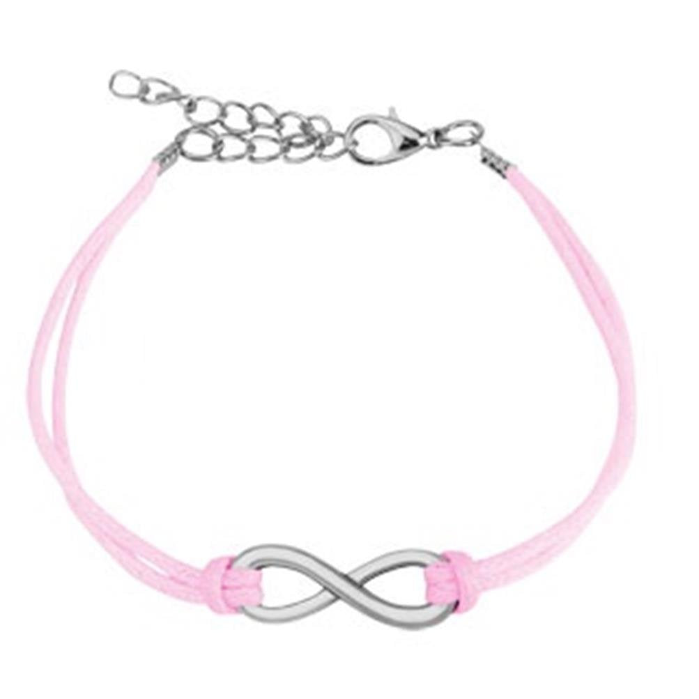 Wickelarmband KLEINE UNENDLICHKEITS-Schleife Länge 260mm Breite 1,60mm verstellbar Karabinerverschluss Kunstleder Infinity