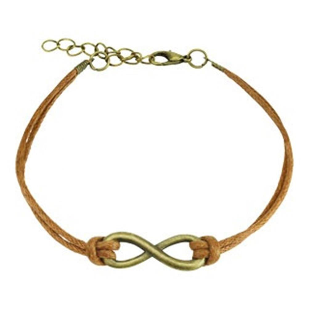 Wickelarmband KLEINE UNENDLICHKEITS-Schleife Länge 260mm Breite 1,60mm verstellbar Karabinerverschluss Kunstleder Infinity