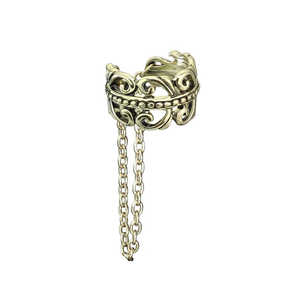 Ohrklemme KELTISCHES HERZ KETTEN-ANHÄNGER Ohrringe Ohrclip Fake-Piercing Messing Silber Gold