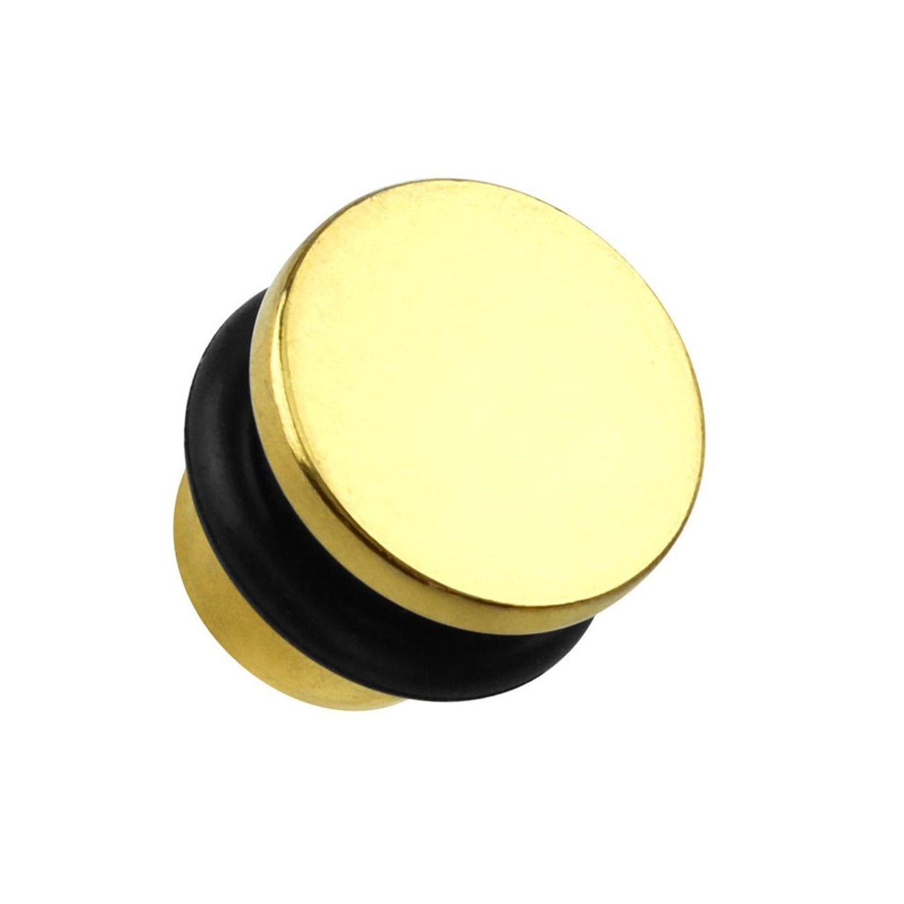 Ohrplug Flat TOP Ohrpiercing Ohrschmuck Chirurgenstahl Tunnel Sattelverschluss Single Flair Schwarz Gold Regenbogen 1,6-8mm