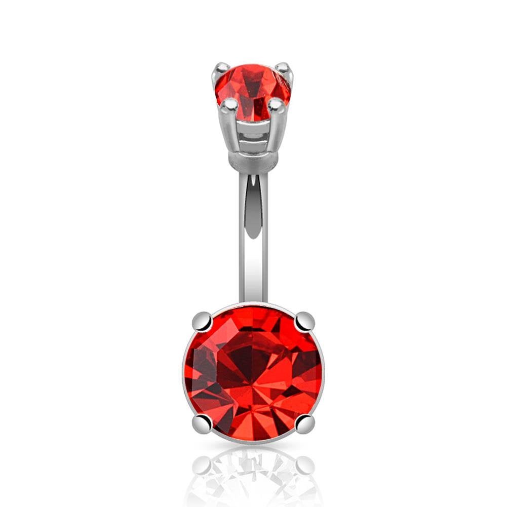 Bauchnabelpiercing GROSSER Stein Set 1,6mm 10mm Nabelpiercing Chirurgenstahl Bananabell Zirkonia Silber Gold 14 Karat