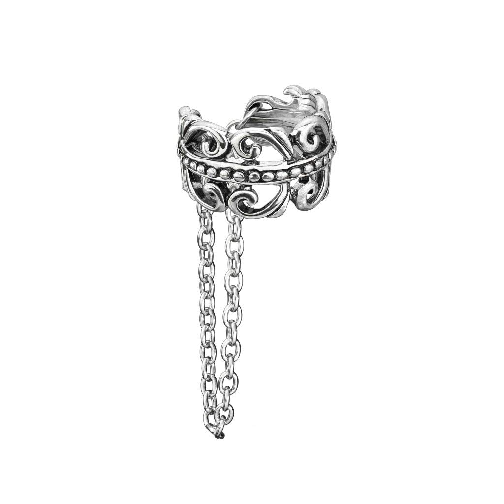 Ohrklemme KELTISCHES HERZ KETTEN-ANHÄNGER Ohrringe Ohrclip Fake-Piercing Messing Silber Gold