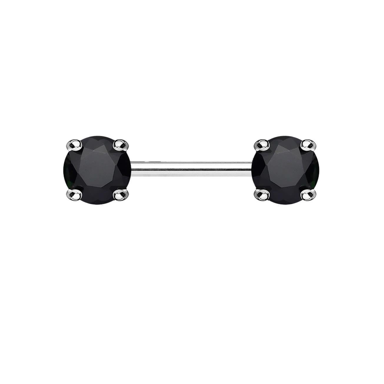 Brustwarzenpiercing 2 Grosse RUNDE ZIRKONIA Brustpiercing Nippelpiercing Edelstahl viele Farben Stab 1,6mm 12+mm