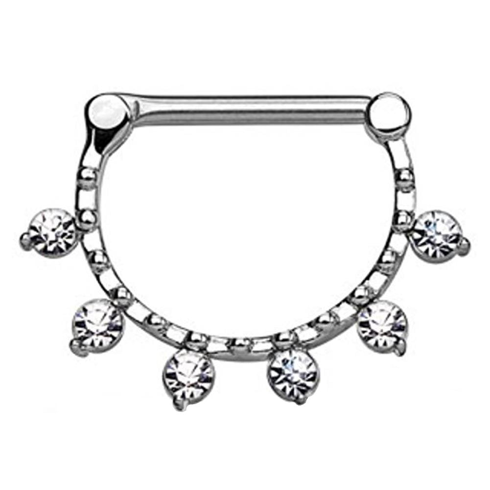 beyoutifulthings Bogen FILIGRAN Brustwarzenpiercing Intimpiercing Brustpiercing ZIRKONIA Opal Edelstahl Gold Silber ROSÈ 1,6mm 12mm KLICKVERSCHLUSS