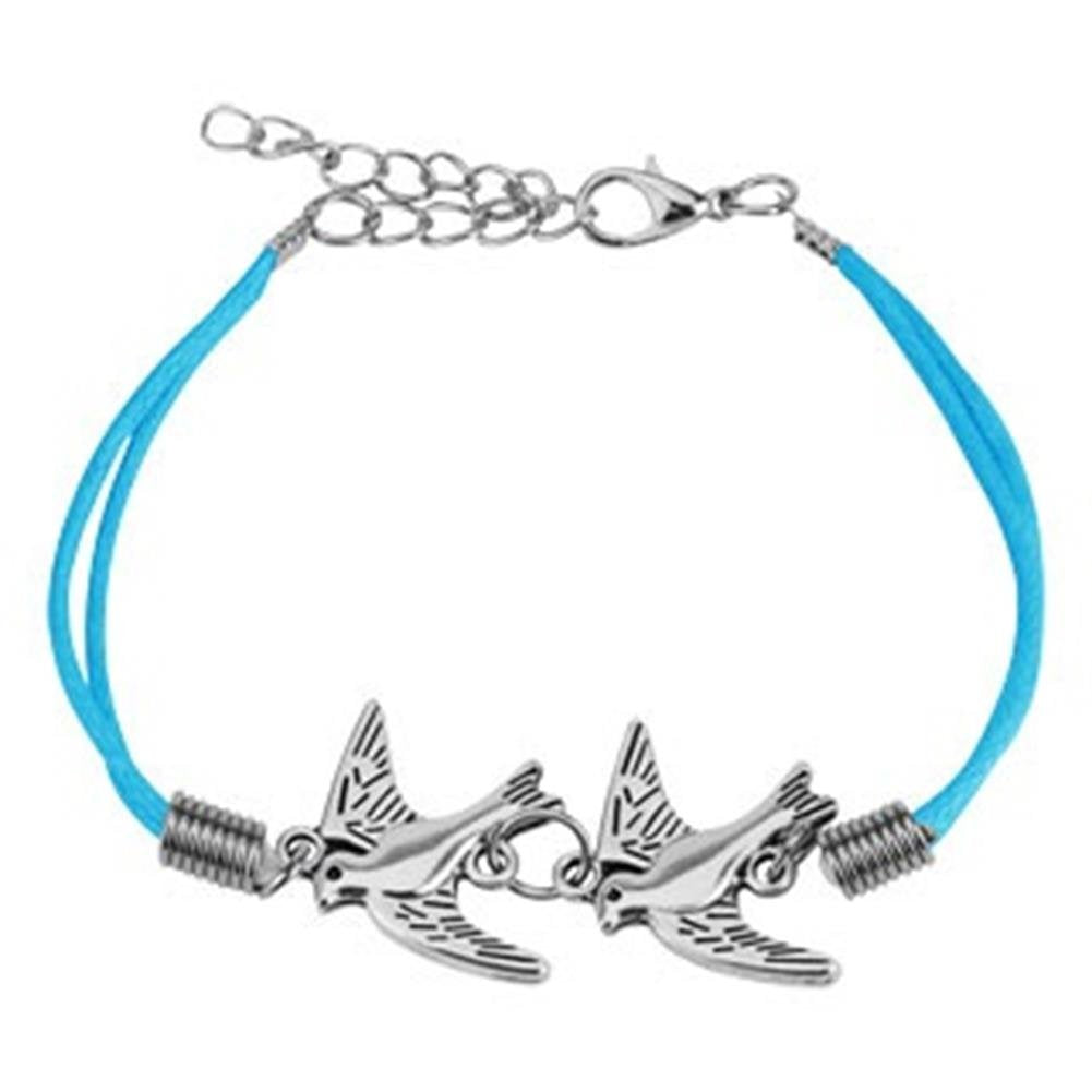 Wickelarmband TAUBEN Länge 250mm Breite 2,88mm verstellbar Karabinerverschluss Kunstleder Edelstahl Seil Unisex