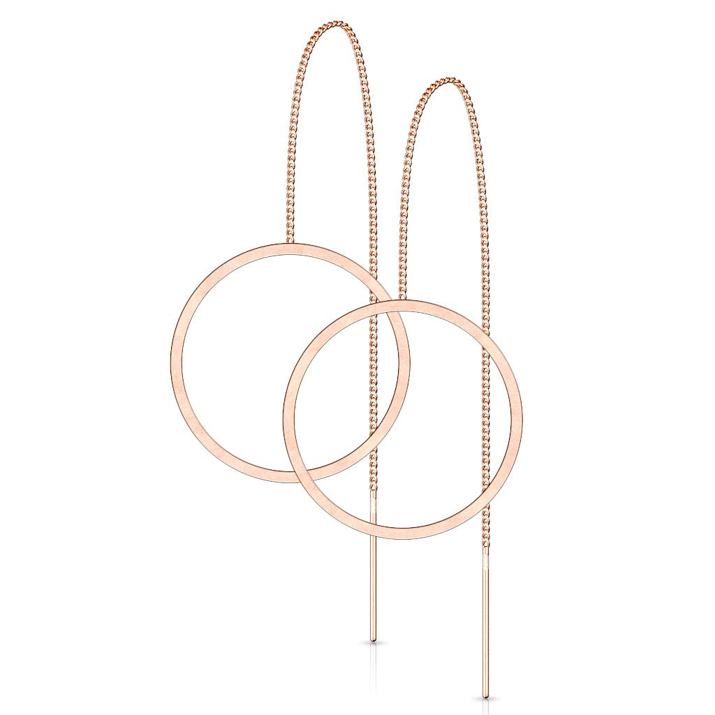 1 Paar Damen Ohrring Durchzieher Anhänger Offener Kreis Ohrringe Ohrstecker Chirurgenstahl Silber Gold Roségold
