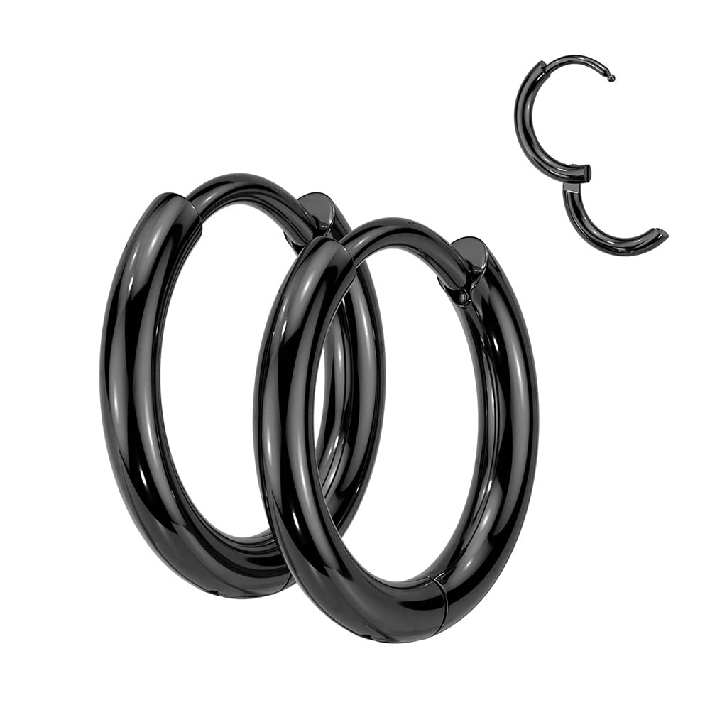 1 Paar Damen Creolen 2mm Breite 8/10mm Durchmesser Chirurgenstahl Ohrringe Ohrstecker viele Farben