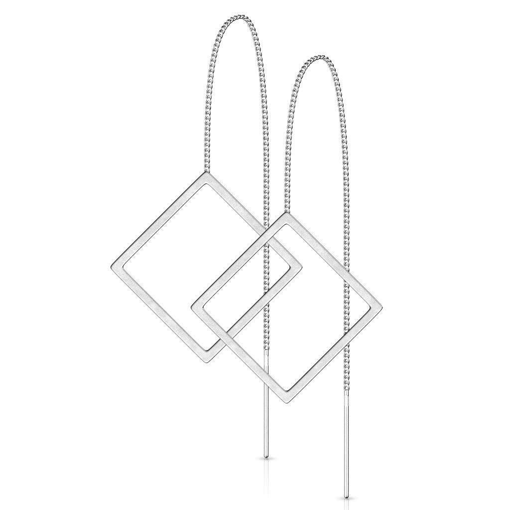 1 Paar Damen Ohrring Durchzieher Anhänger Offener Diamant Ohrringe Ohrstecker Chirurgenstahl Silber Gold Roségold