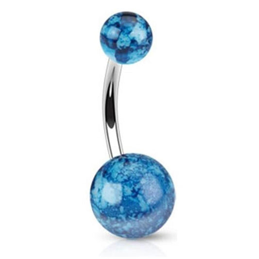 Bauchnabelpiercing 1,6mm 10mm Splatter Spritzer Grafitti Ball Nabelpiercing Edelstahl Chirurgenstahl Bananabell Zirkonia