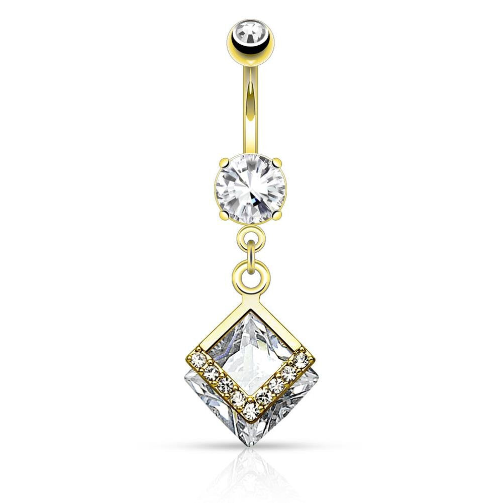 Bauchnabelpiercing 1,6mm 10mm Diamant Anhänger Nabelpiercing Edelstahl Chirurgenstahl Bananabell Zirkonia Silber Gold Roségold